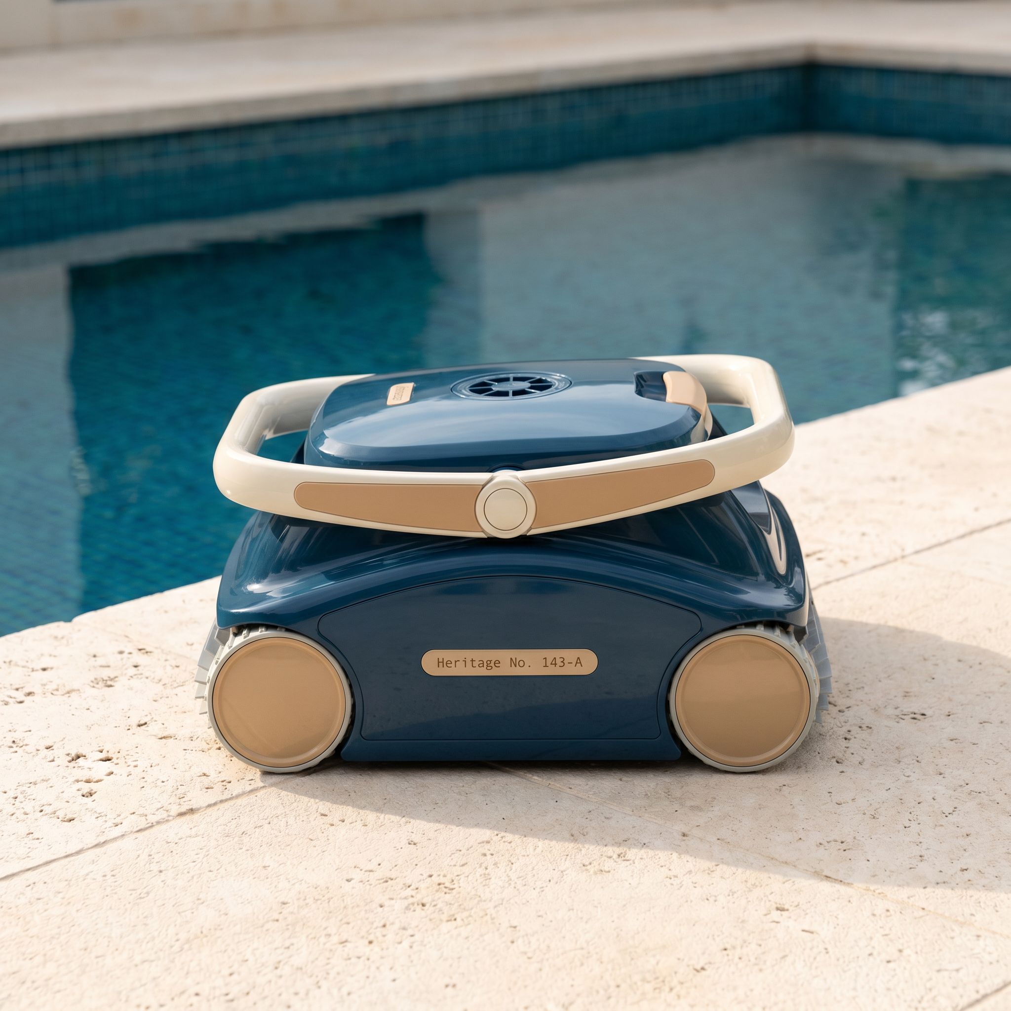 Robot piscine - rêve circulaire — vue éditoriale